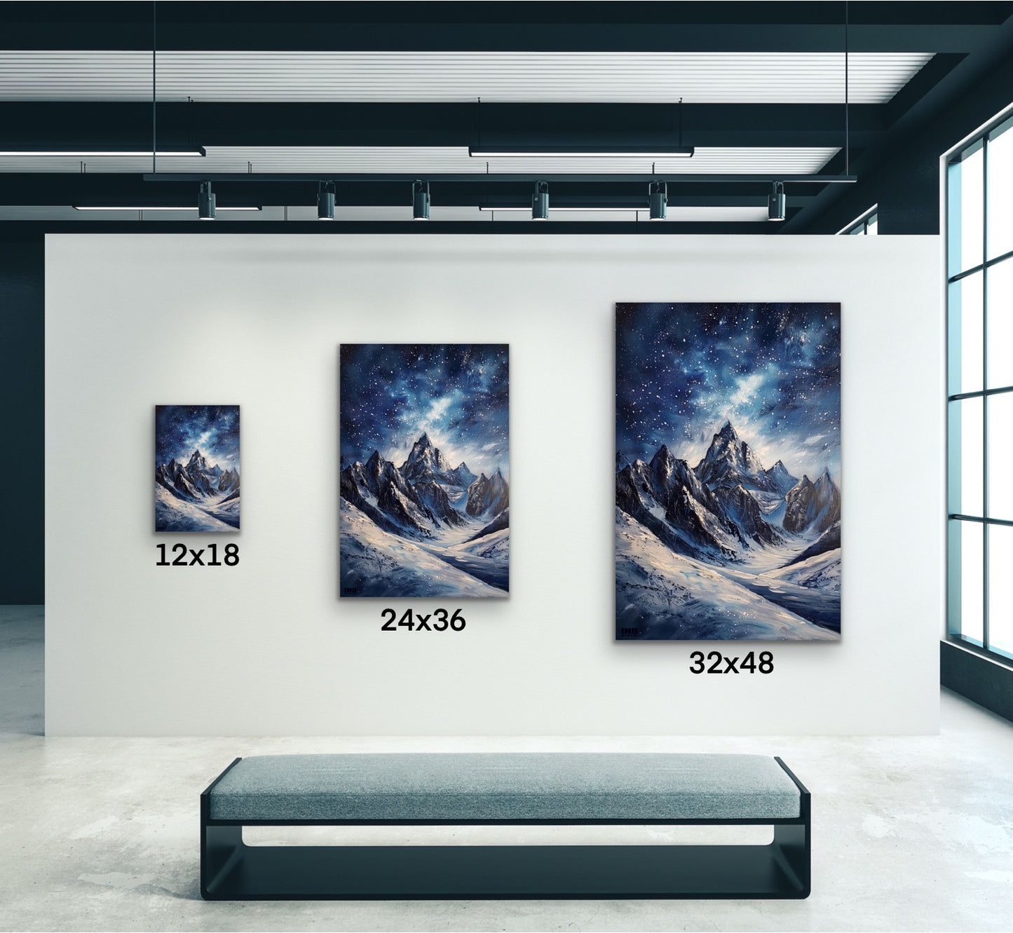 Starry Mountain Peaks Canvas Wall Art