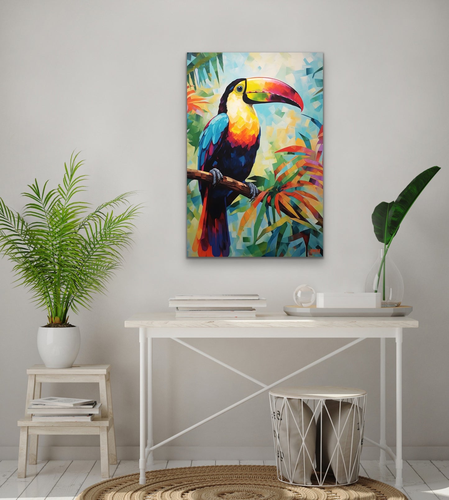Rainbow Toucan Canvas Wall Art