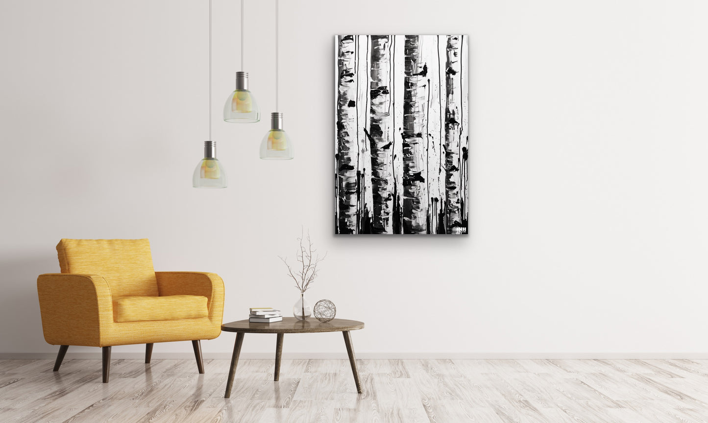 Abstract Aspen Trees Canvas Art
