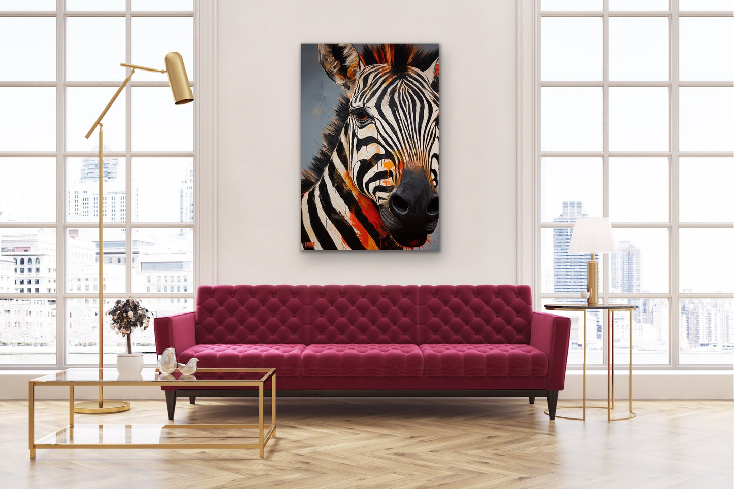 Vibrant Zebra Canvas Wall Art