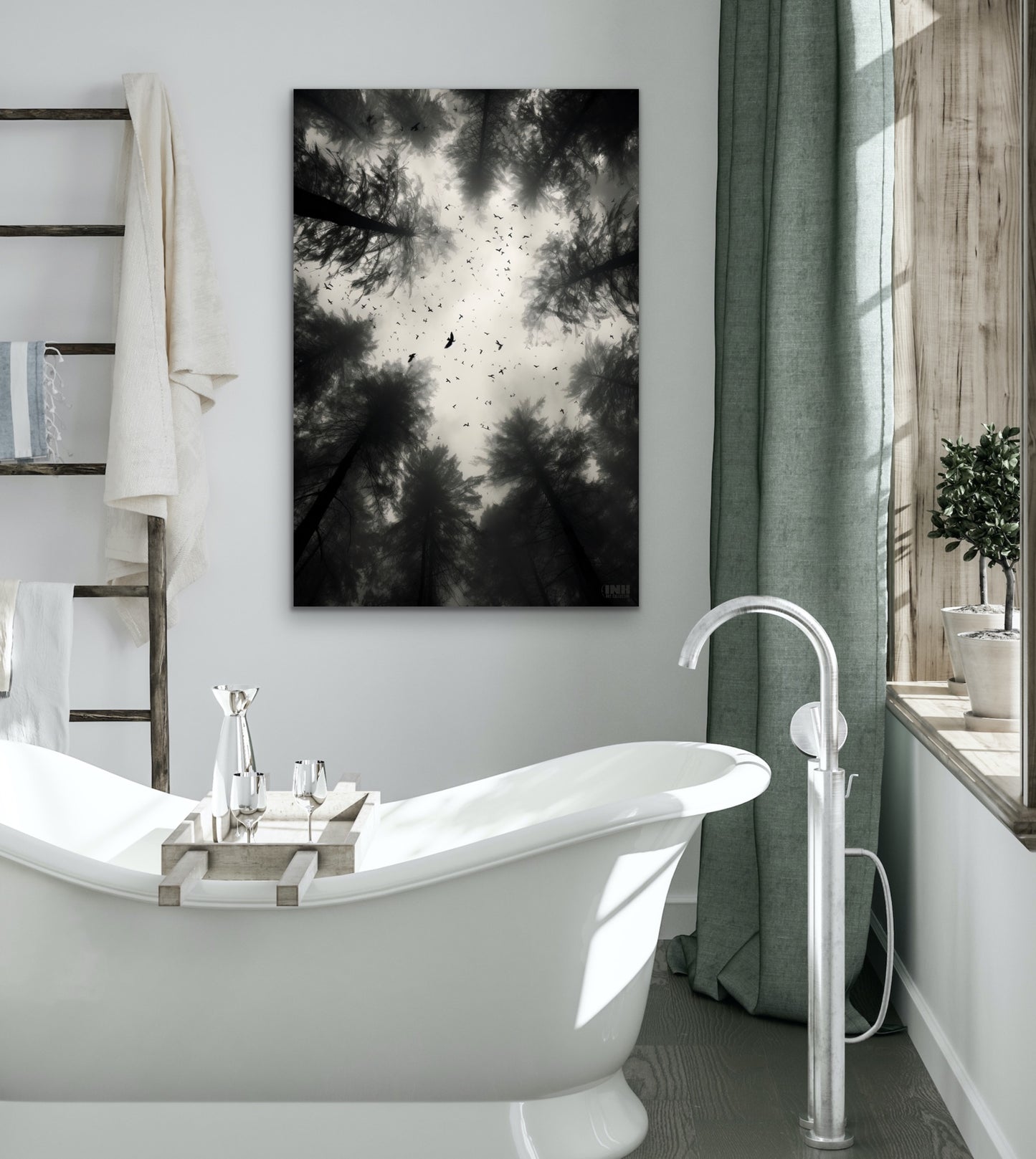 Haunting Forest Crows Canvas Wall Art
