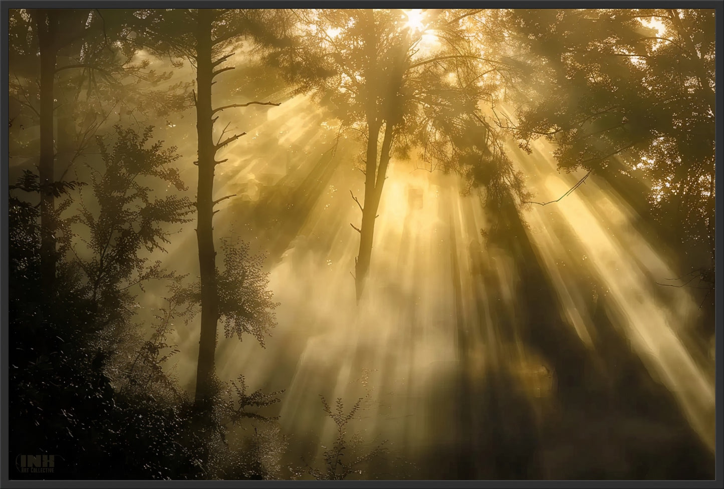 Golden Forest Light Canvas Wall Art