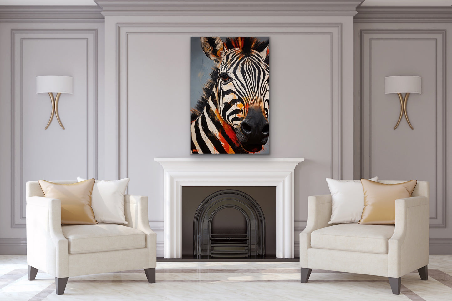 Vibrant Zebra Canvas Wall Art