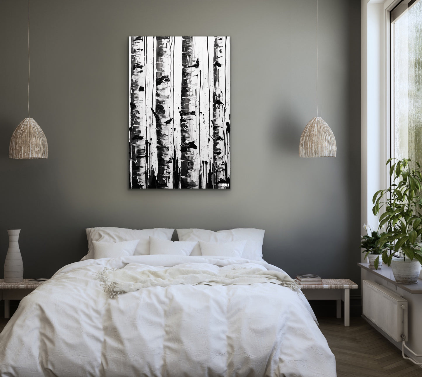 Abstract Aspen Trees Canvas Art