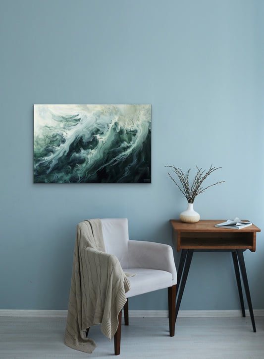 Ocean Wave Abstract Canvas Wall Art