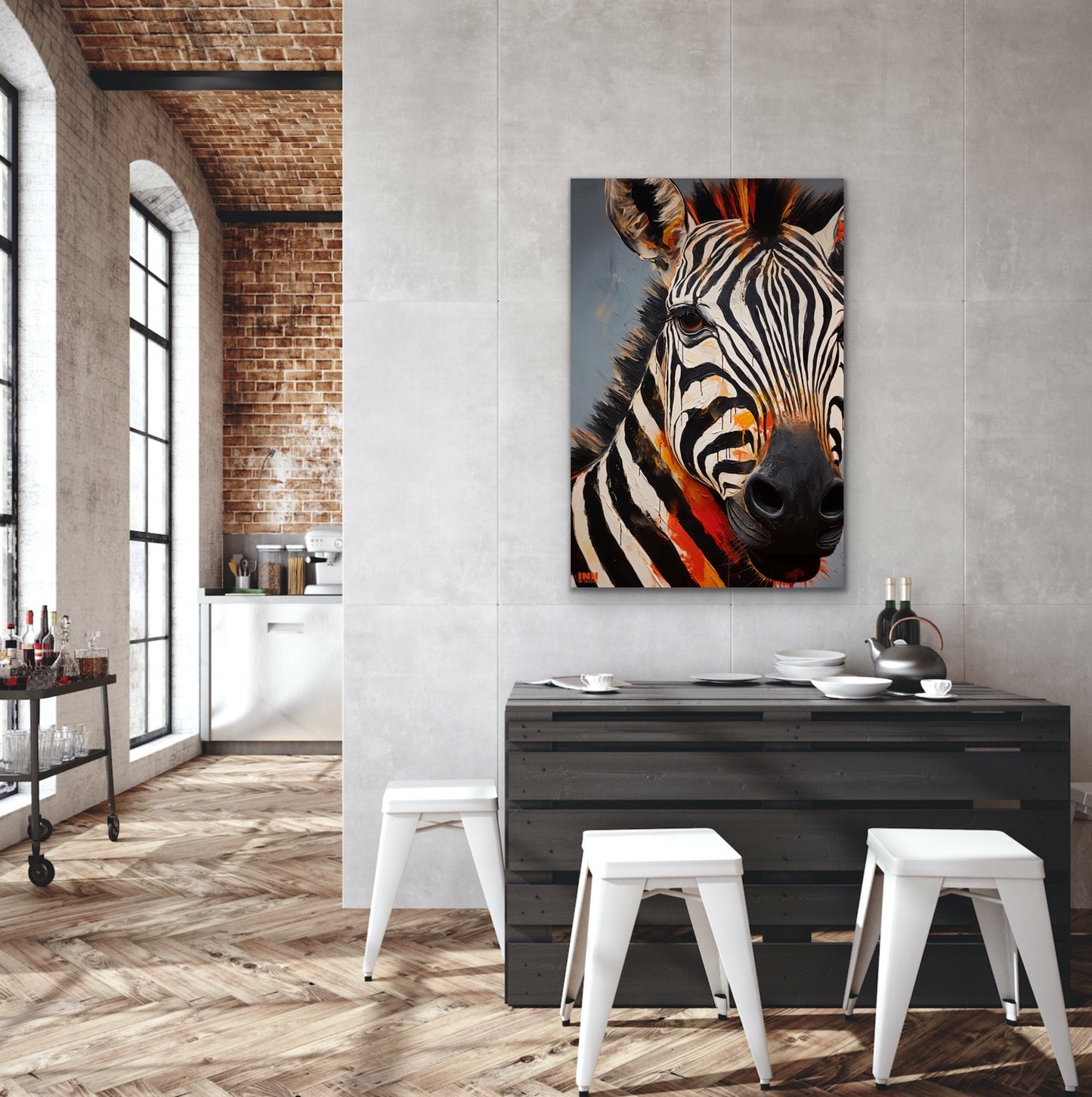 Vibrant Zebra Canvas Wall Art