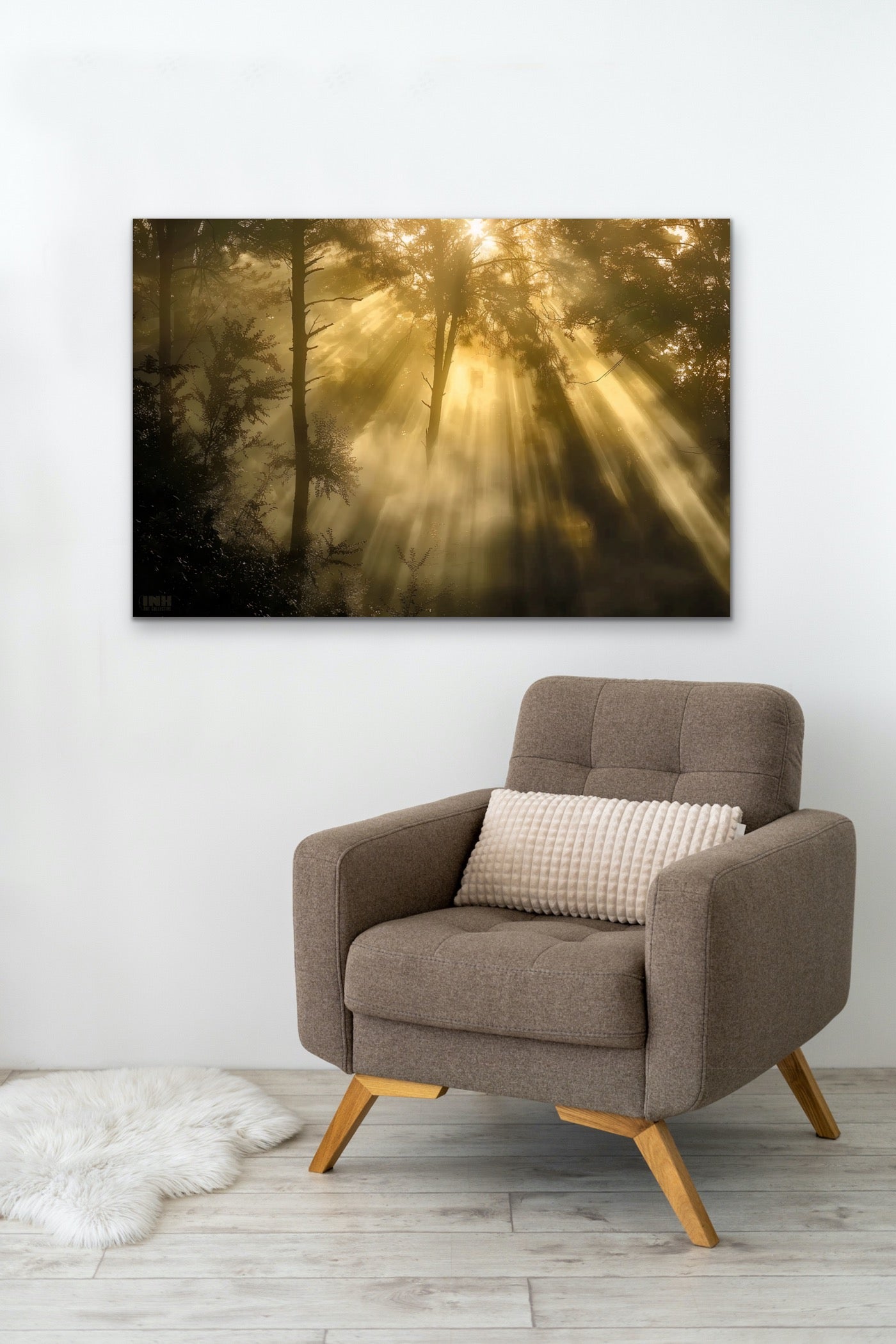 Golden Forest Light Canvas Wall Art