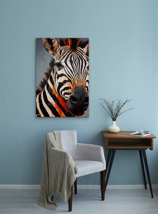 Vibrant Zebra Canvas Wall Art