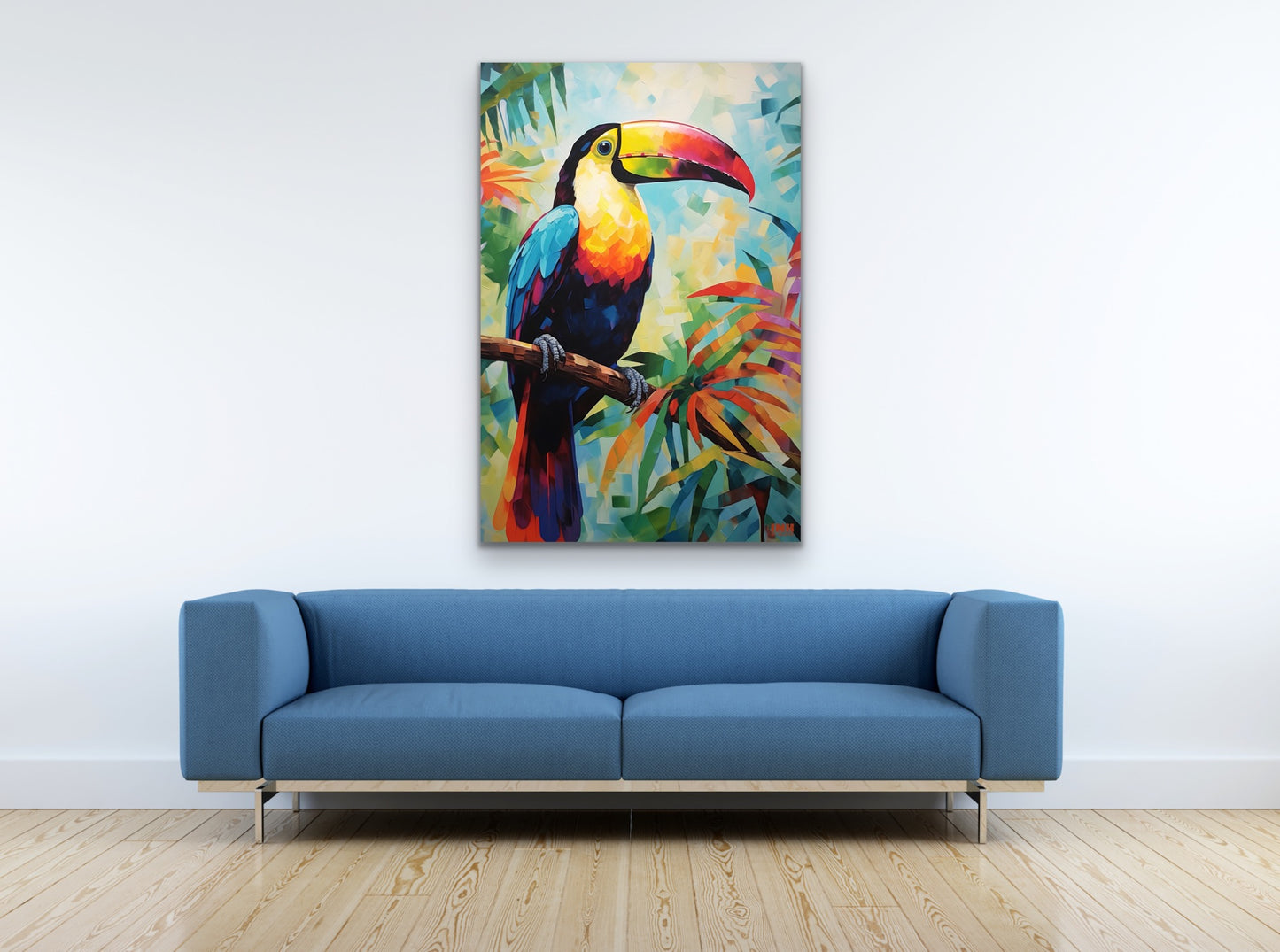 Rainbow Toucan Canvas Wall Art