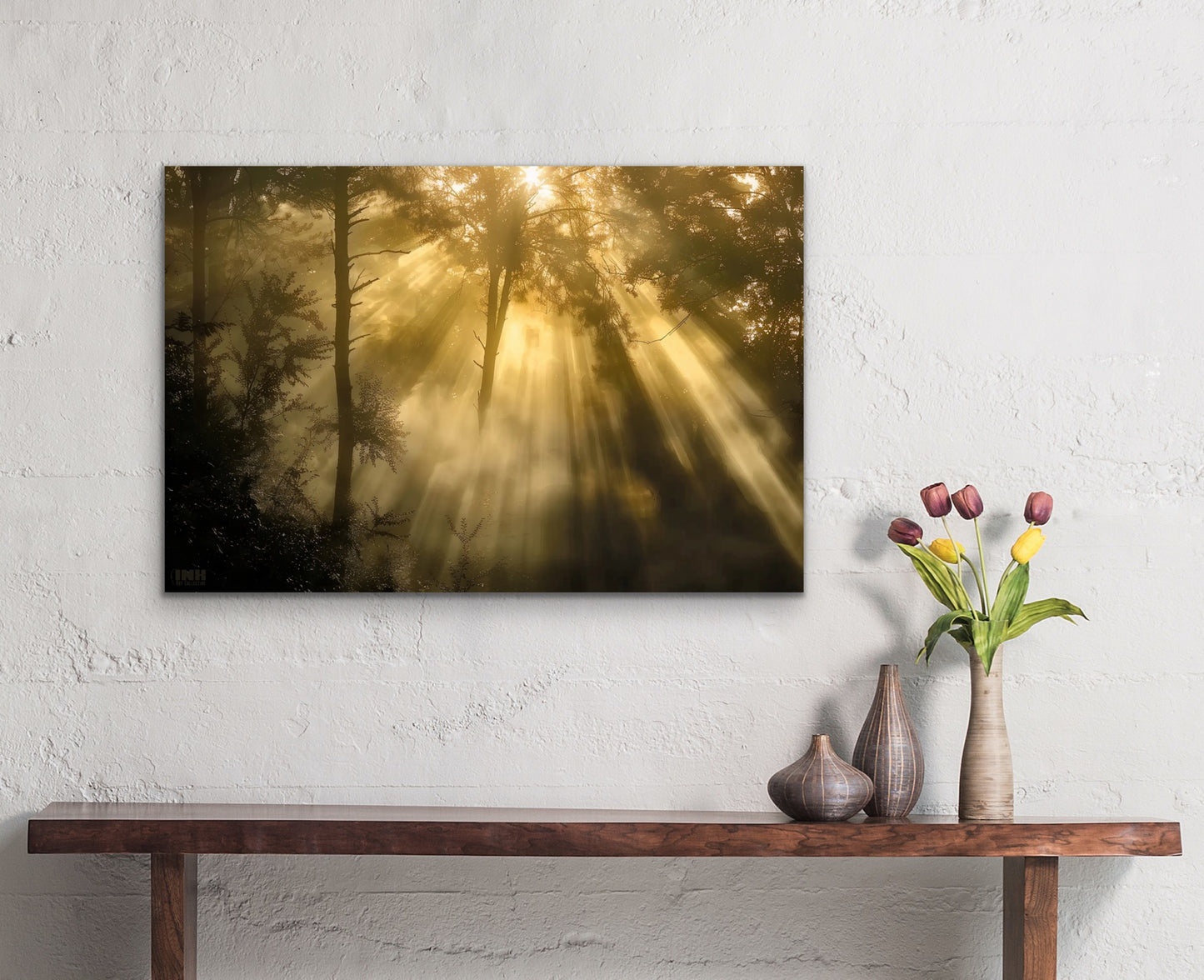 Golden Forest Light Canvas Wall Art