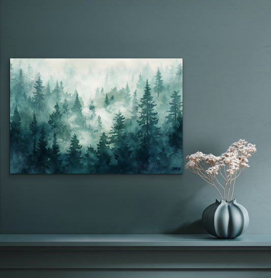 Misty Forest Canvas Wall Art