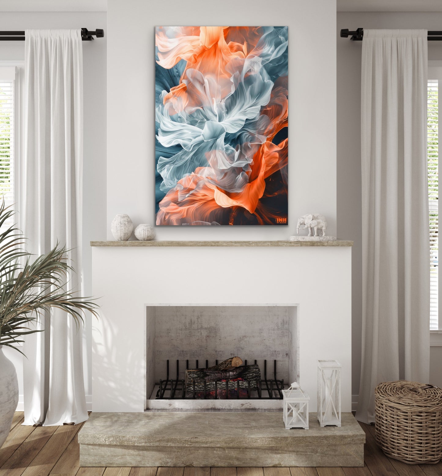 Floral Motion Abstract Canvas Wall Art