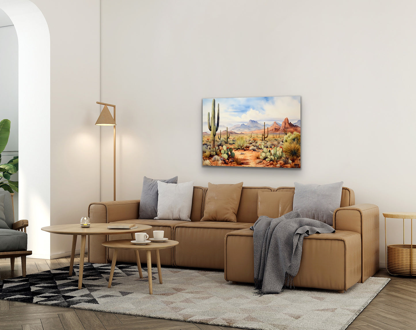 Desert Cactus Landscape Canvas Wall Art