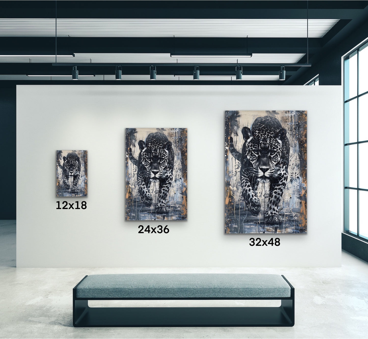 Fierce Jaguar Abstract Canvas Wall Art