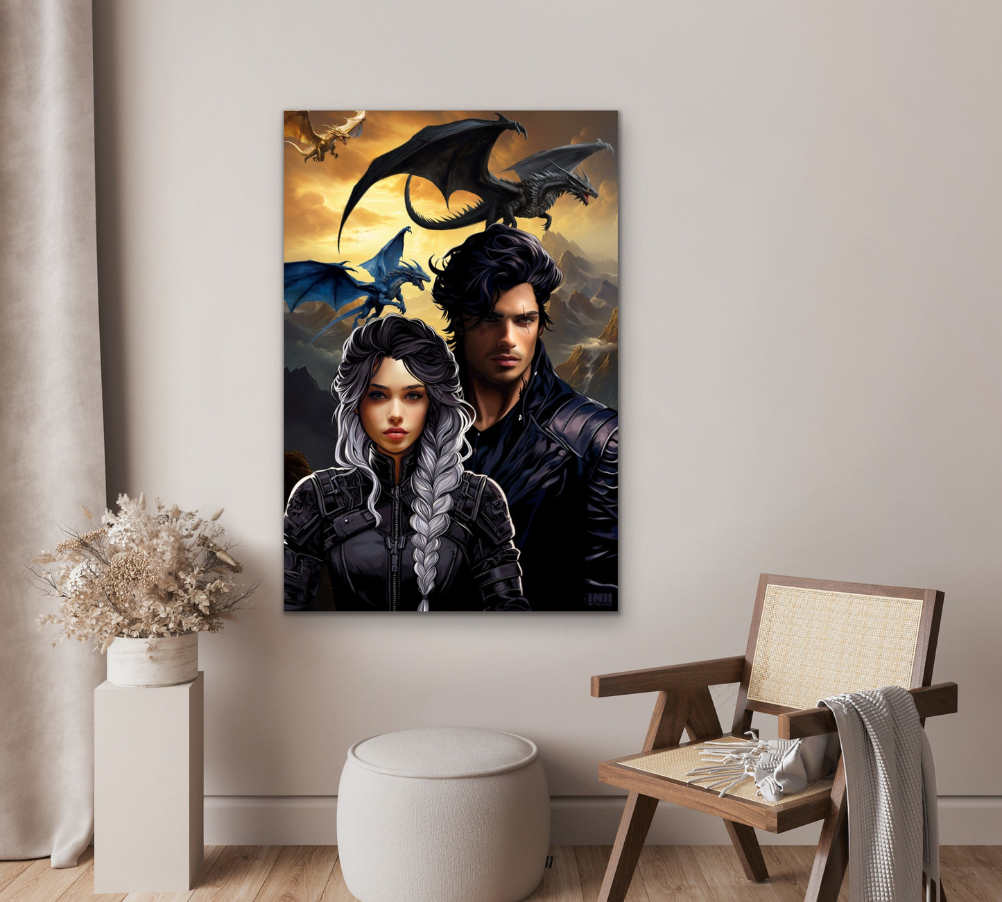 Dragon Riders Fantasy Canvas Wall Art