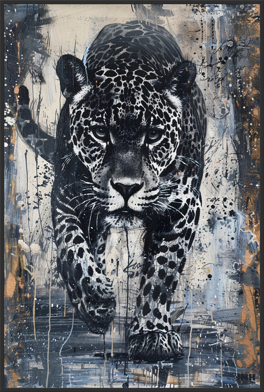 Fierce Jaguar Abstract Canvas Wall Art