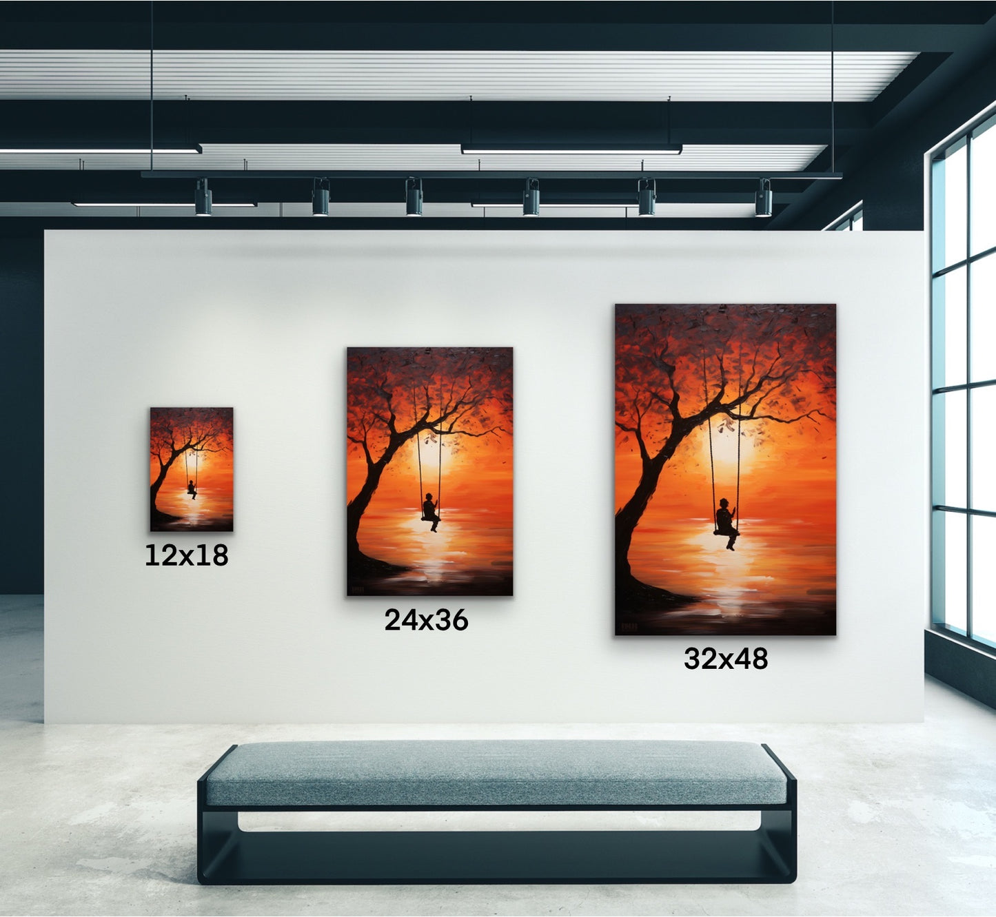 Sunset Swing Canvas Wall Art