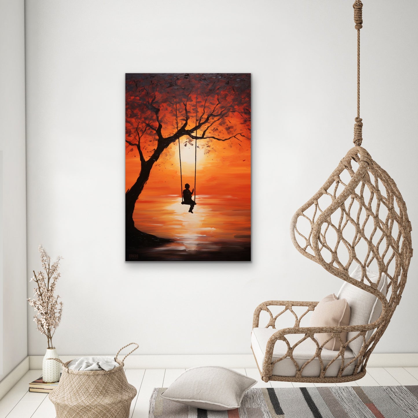 Sunset Swing Canvas Wall Art