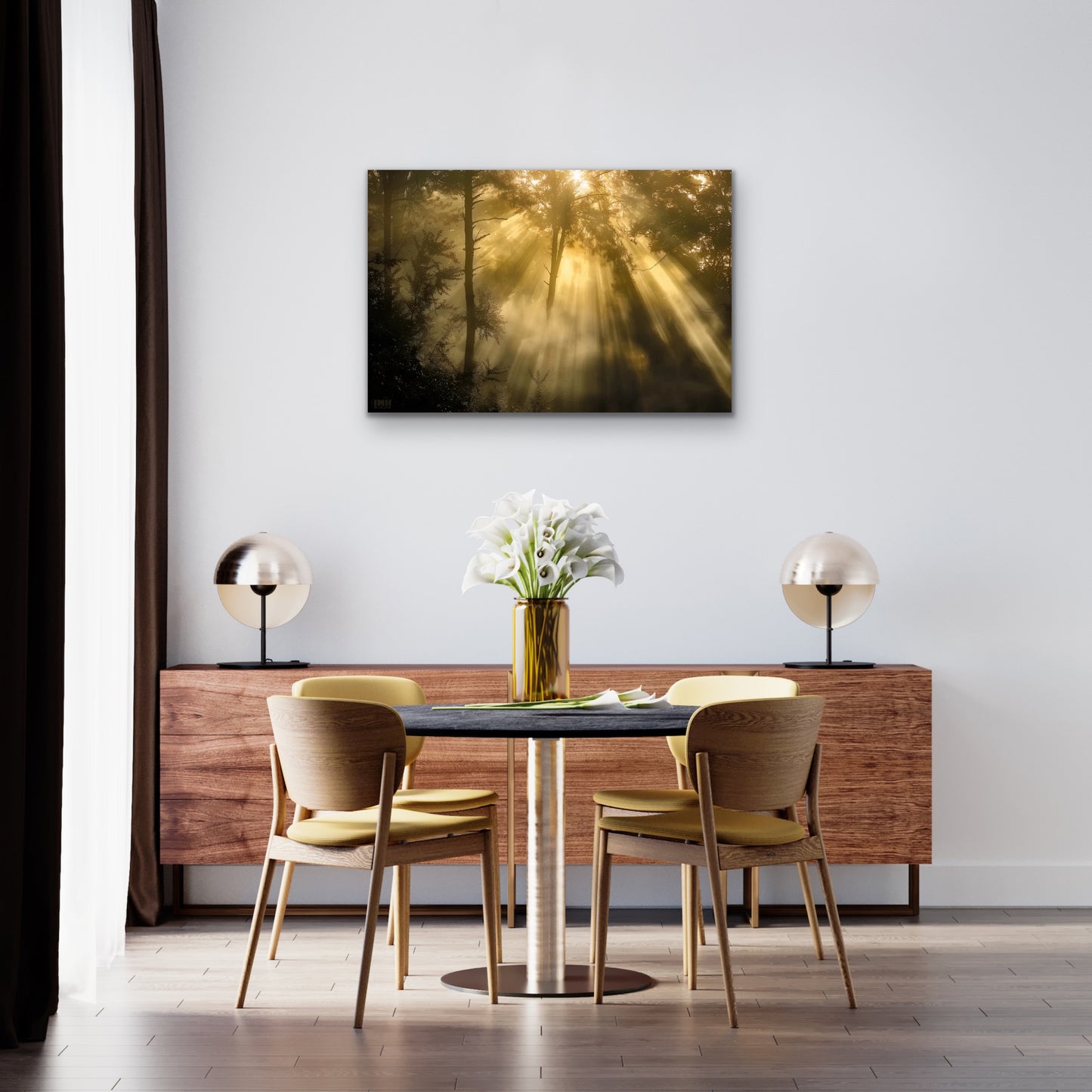 Golden Forest Light Canvas Wall Art