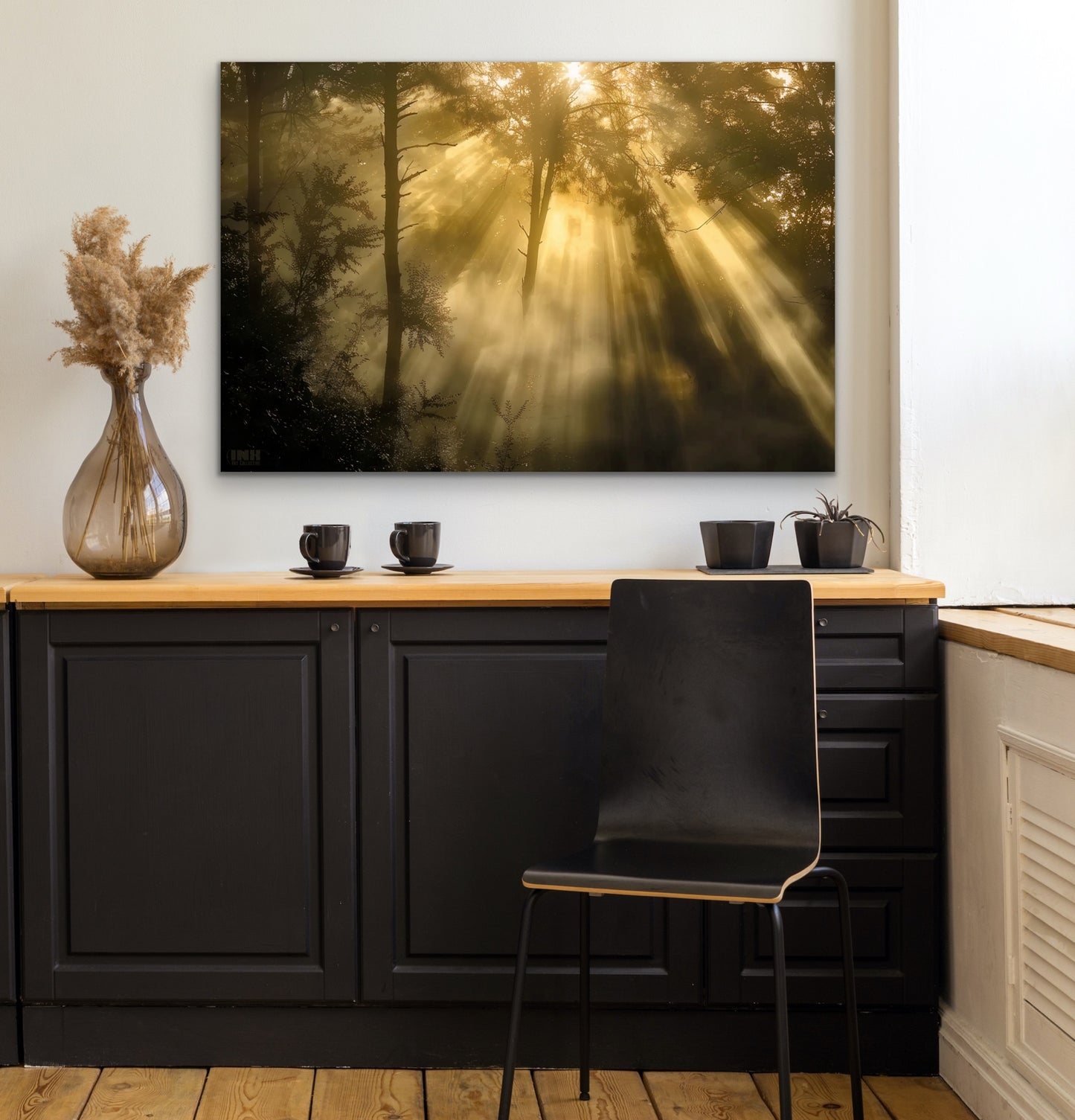 Golden Forest Light Canvas Wall Art