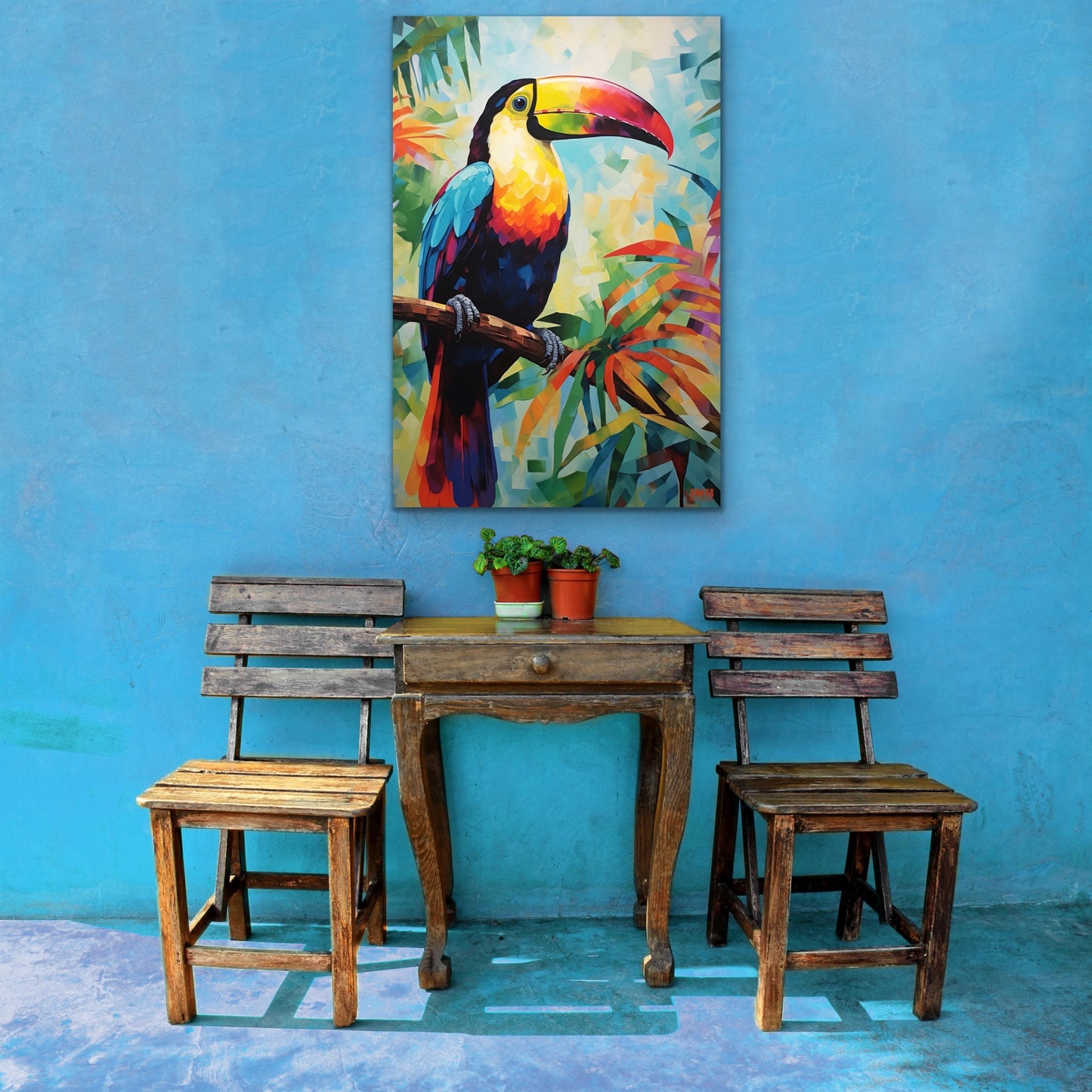Rainbow Toucan Canvas Wall Art