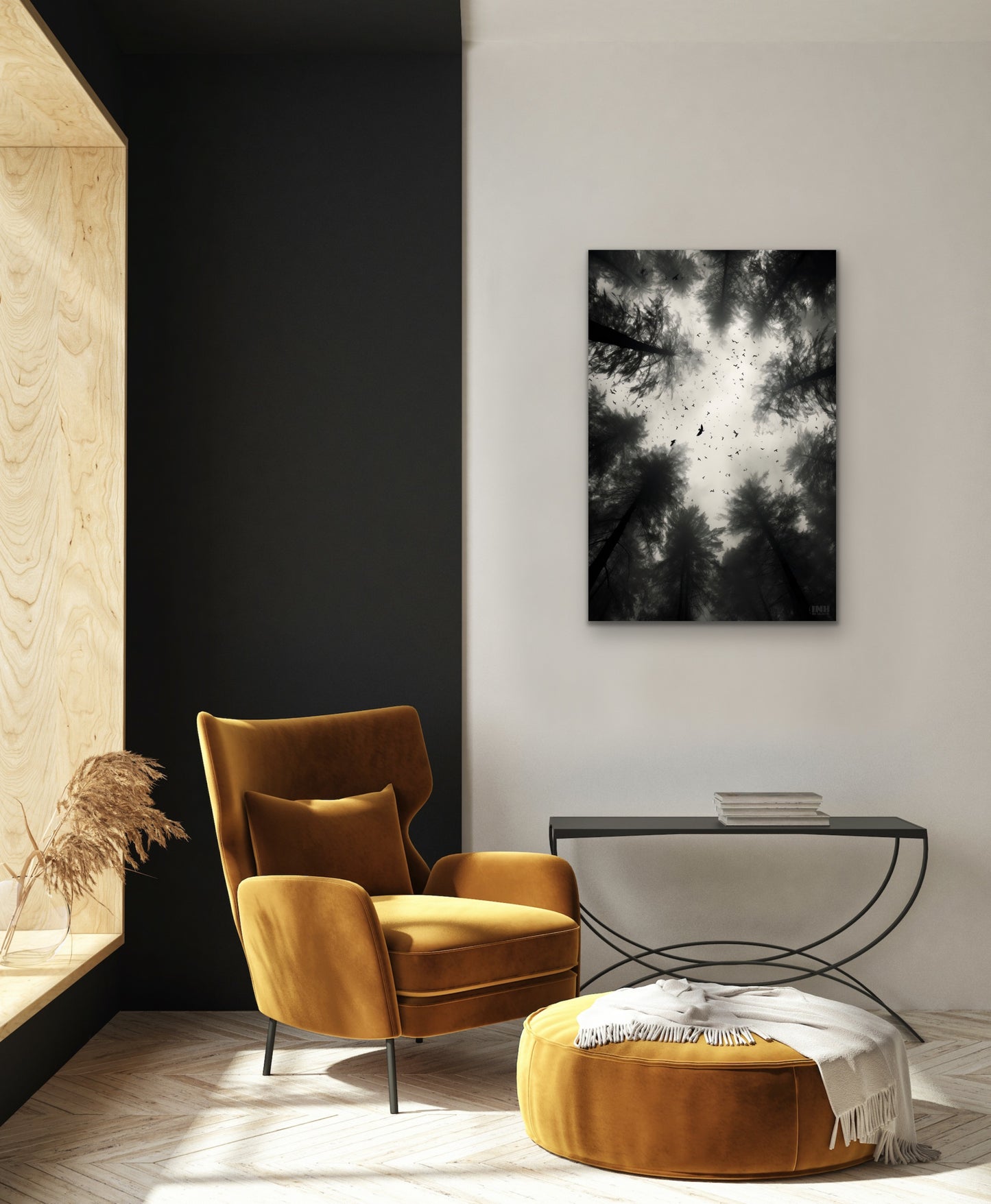 Haunting Forest Crows Canvas Wall Art