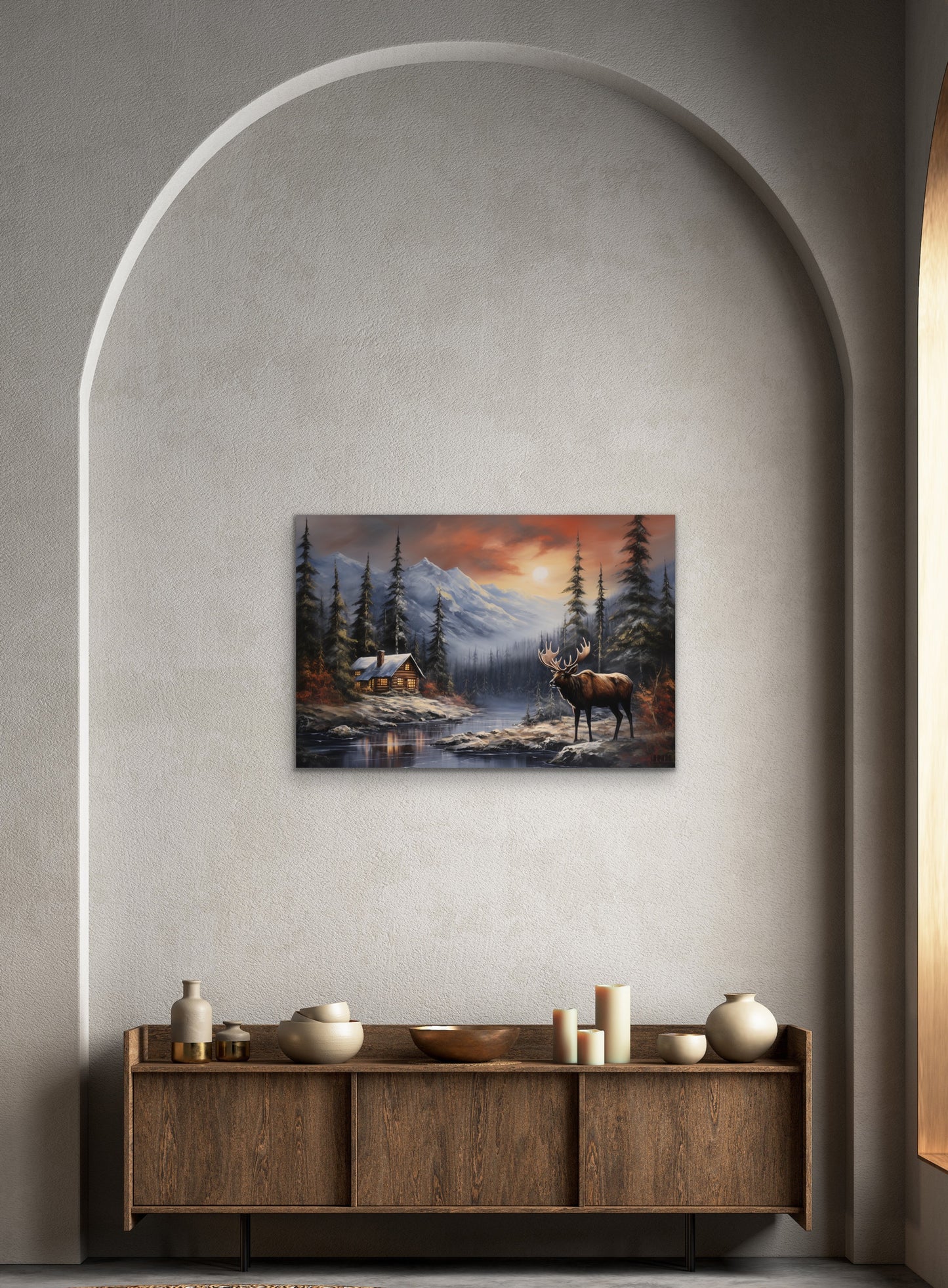 Mountain Retreat Moose Canvas Wall Art