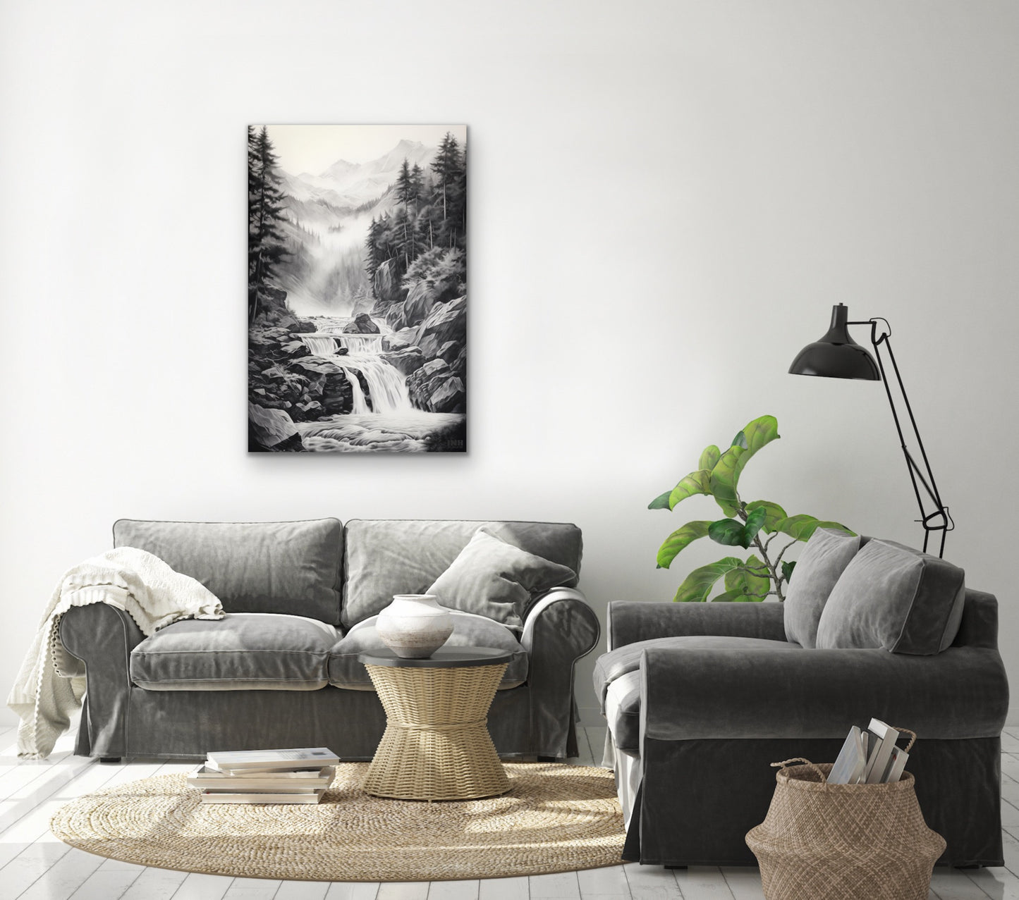 Monochrome Serenity Canvas Wall Art