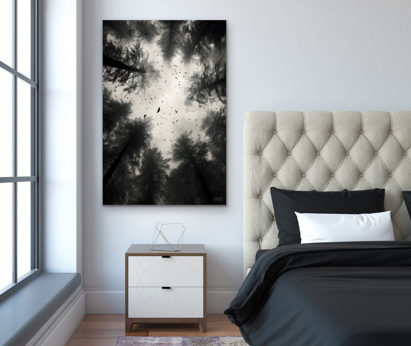 Haunting Forest Crows Canvas Wall Art