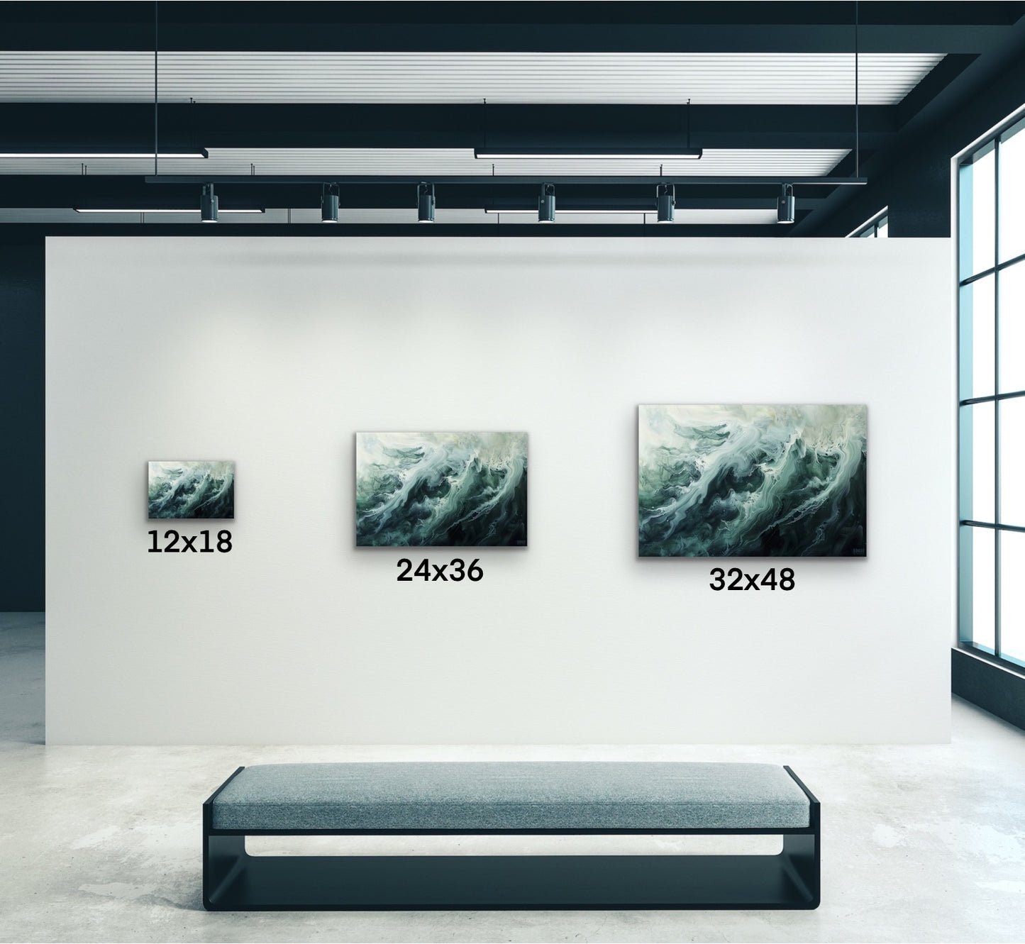 Ocean Wave Abstract Canvas Wall Art