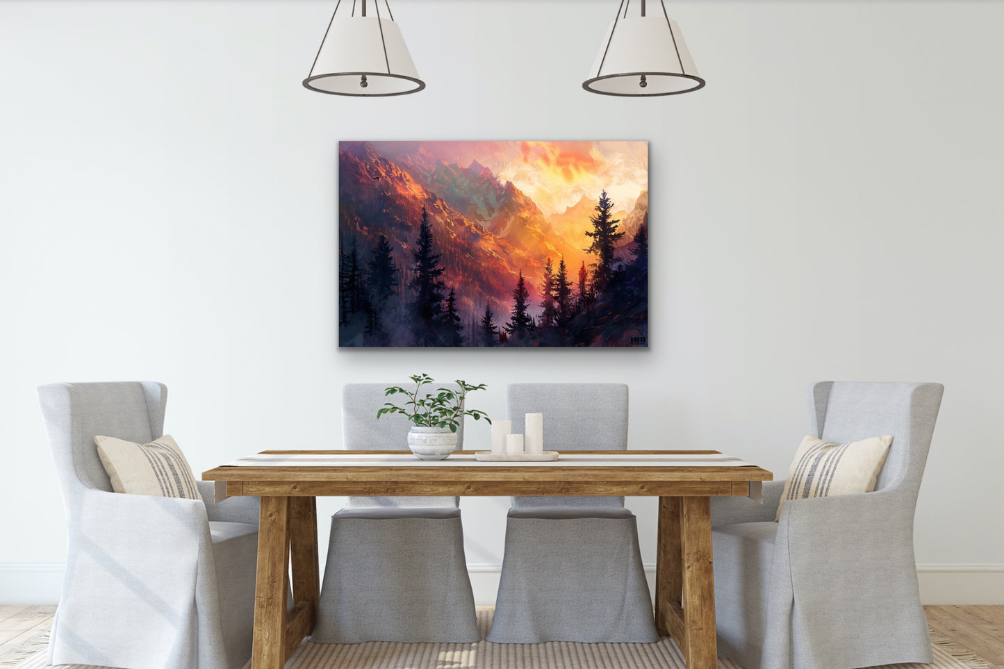Sunset Mountain Canvas Wall Art