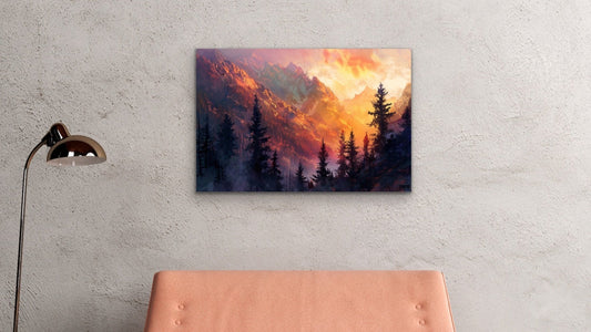 Sunset Mountain Canvas Wall Art