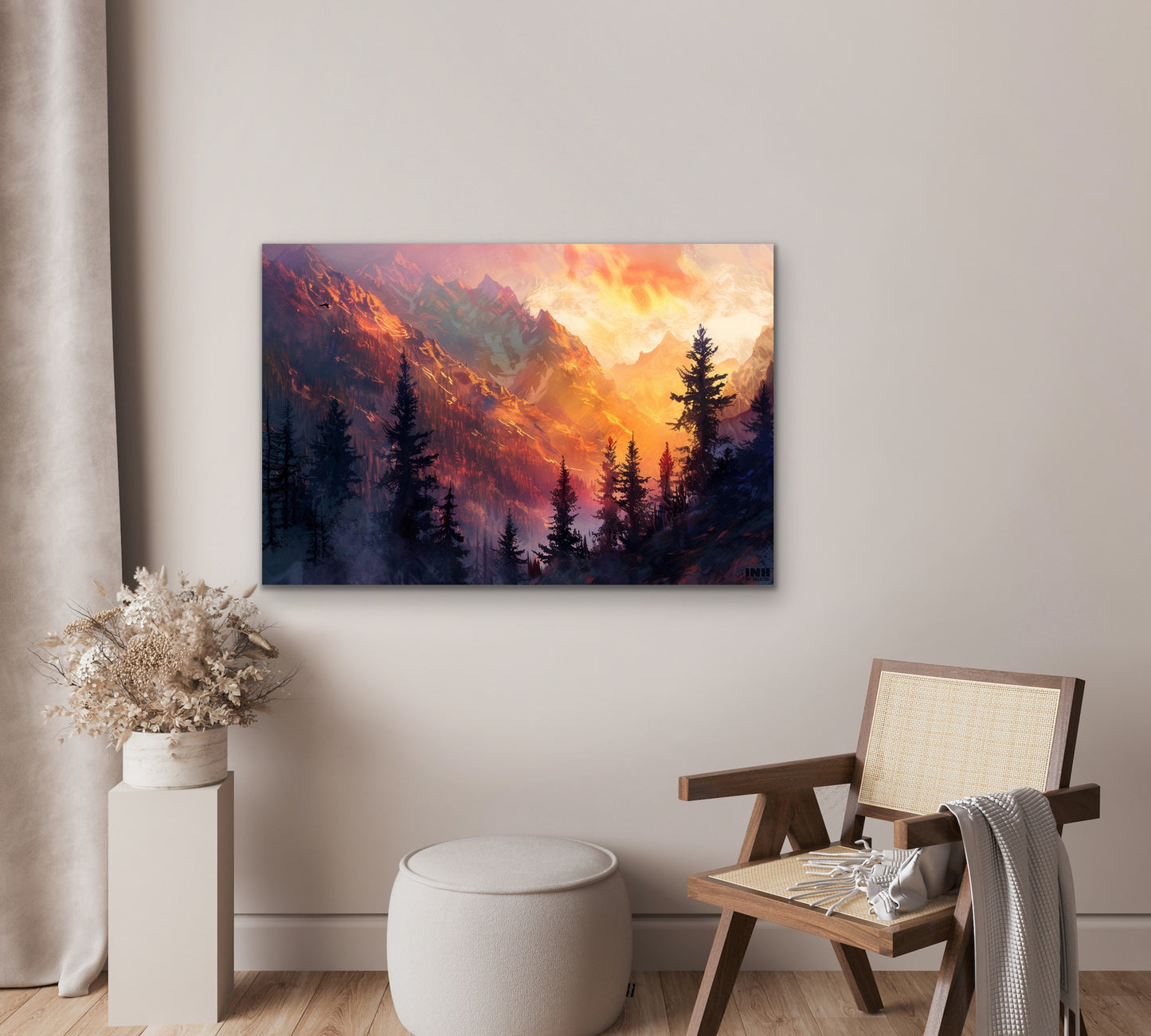 Sunset Mountain Canvas Wall Art