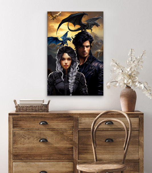 Dragon Riders Fantasy Canvas Wall Art