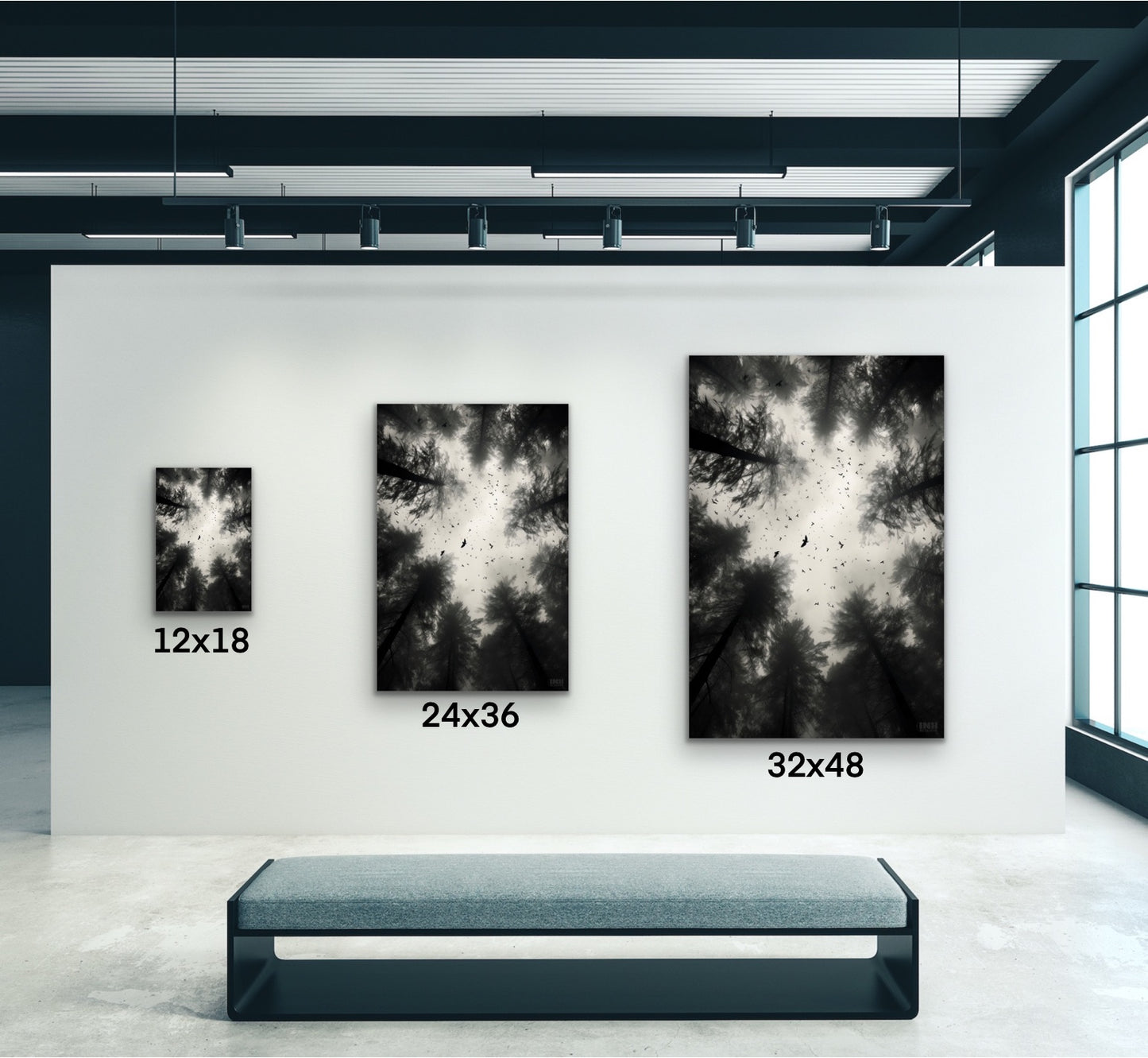 Haunting Forest Crows Canvas Wall Art