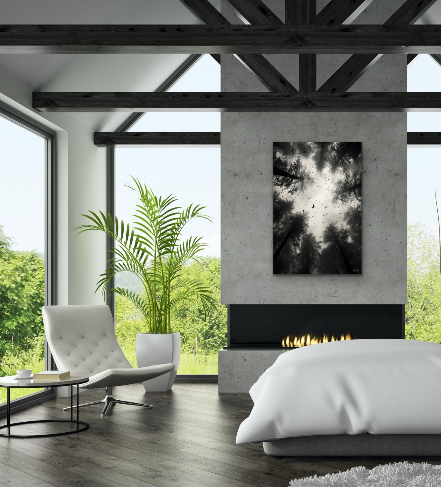 Haunting Forest Crows Canvas Wall Art