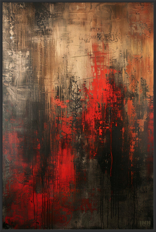 Molten Red Abstract Canvas Wall Art