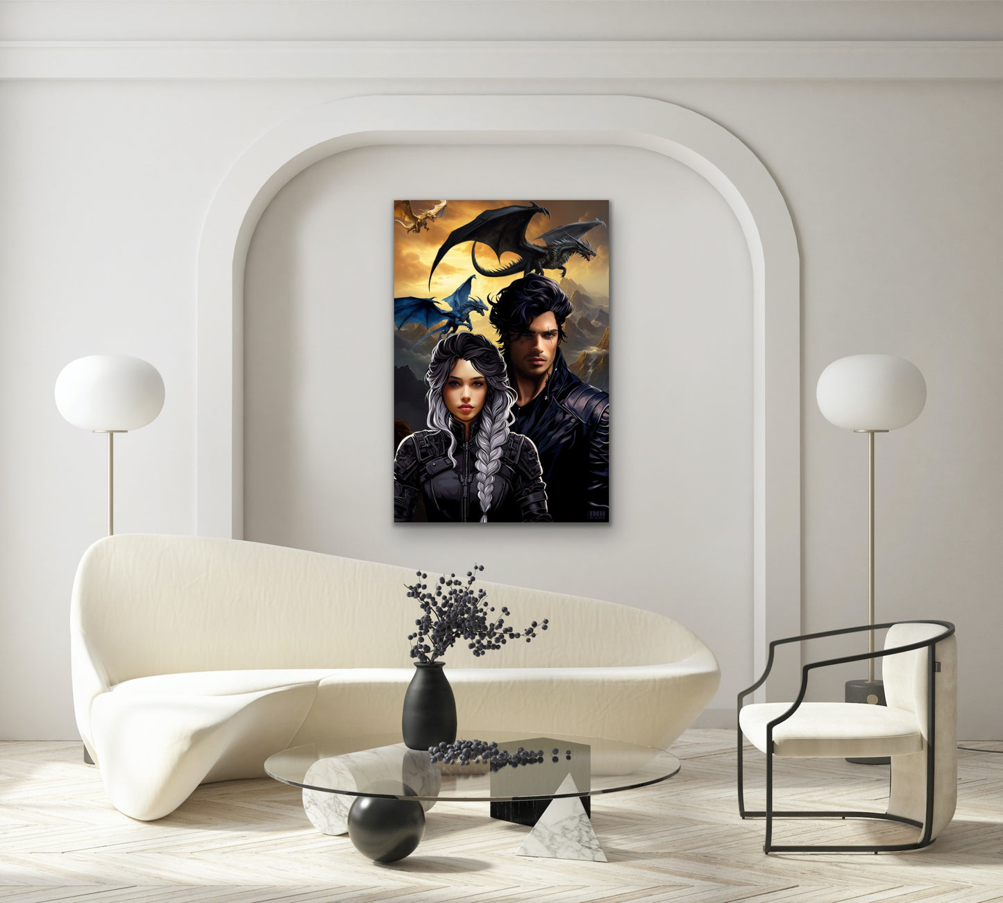 Dragon Riders Fantasy Canvas Wall Art
