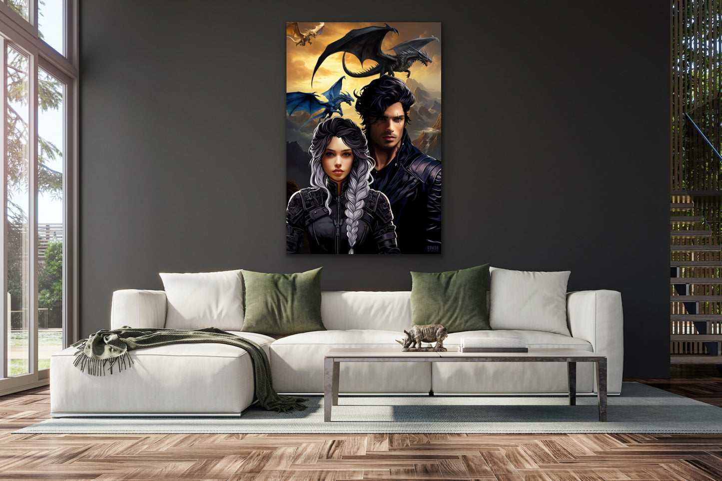 Dragon Riders Fantasy Canvas Wall Art