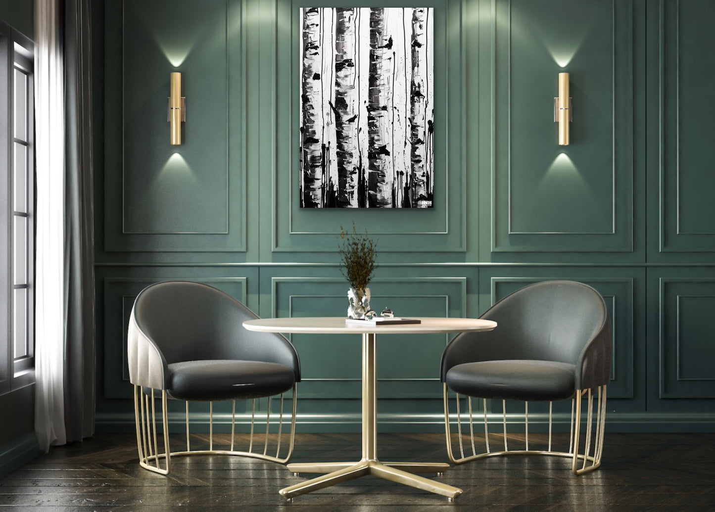 Abstract Aspen Trees Canvas Art