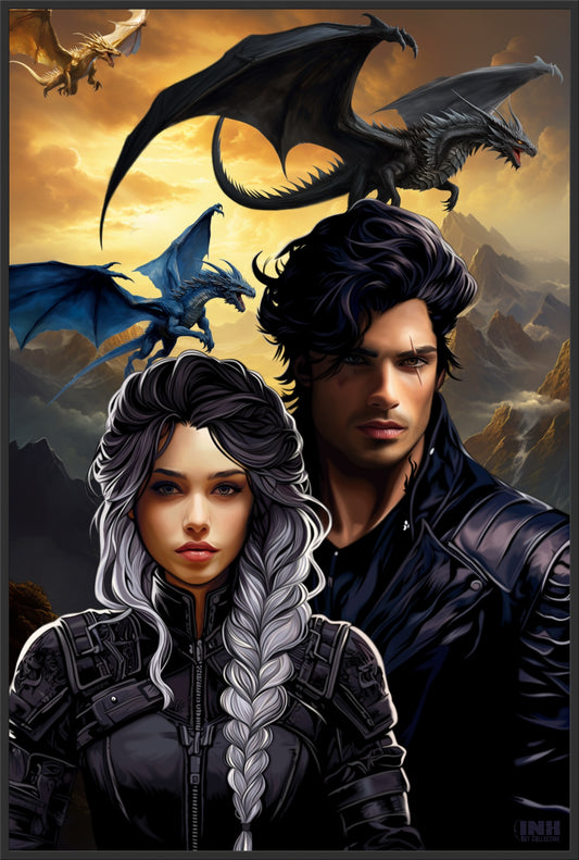 Dragon Riders Fantasy Canvas Wall Art