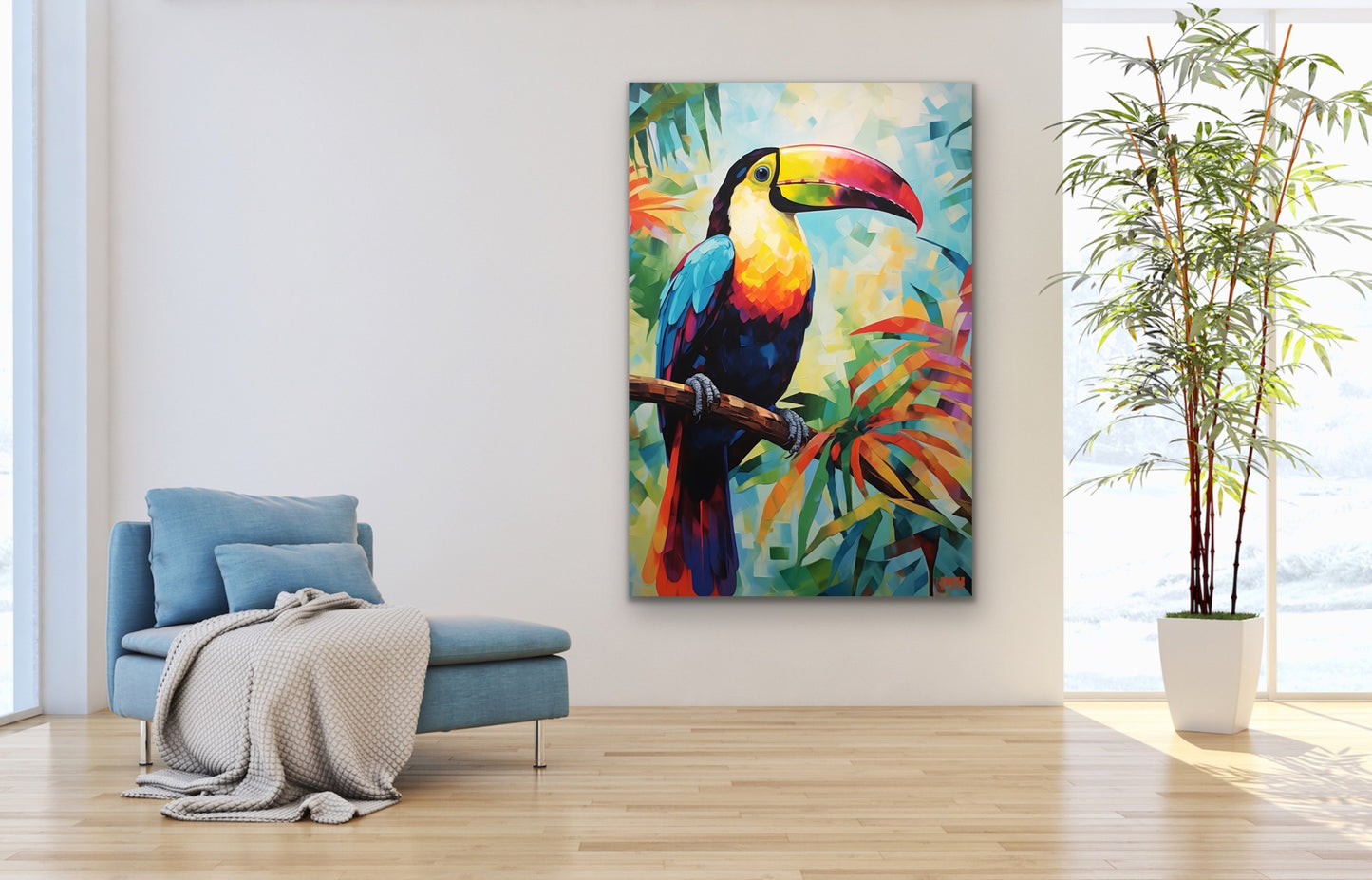 Rainbow Toucan Canvas Wall Art