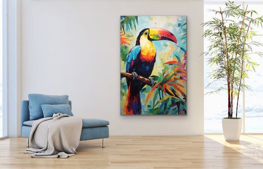 Rainbow Toucan Canvas Wall Art