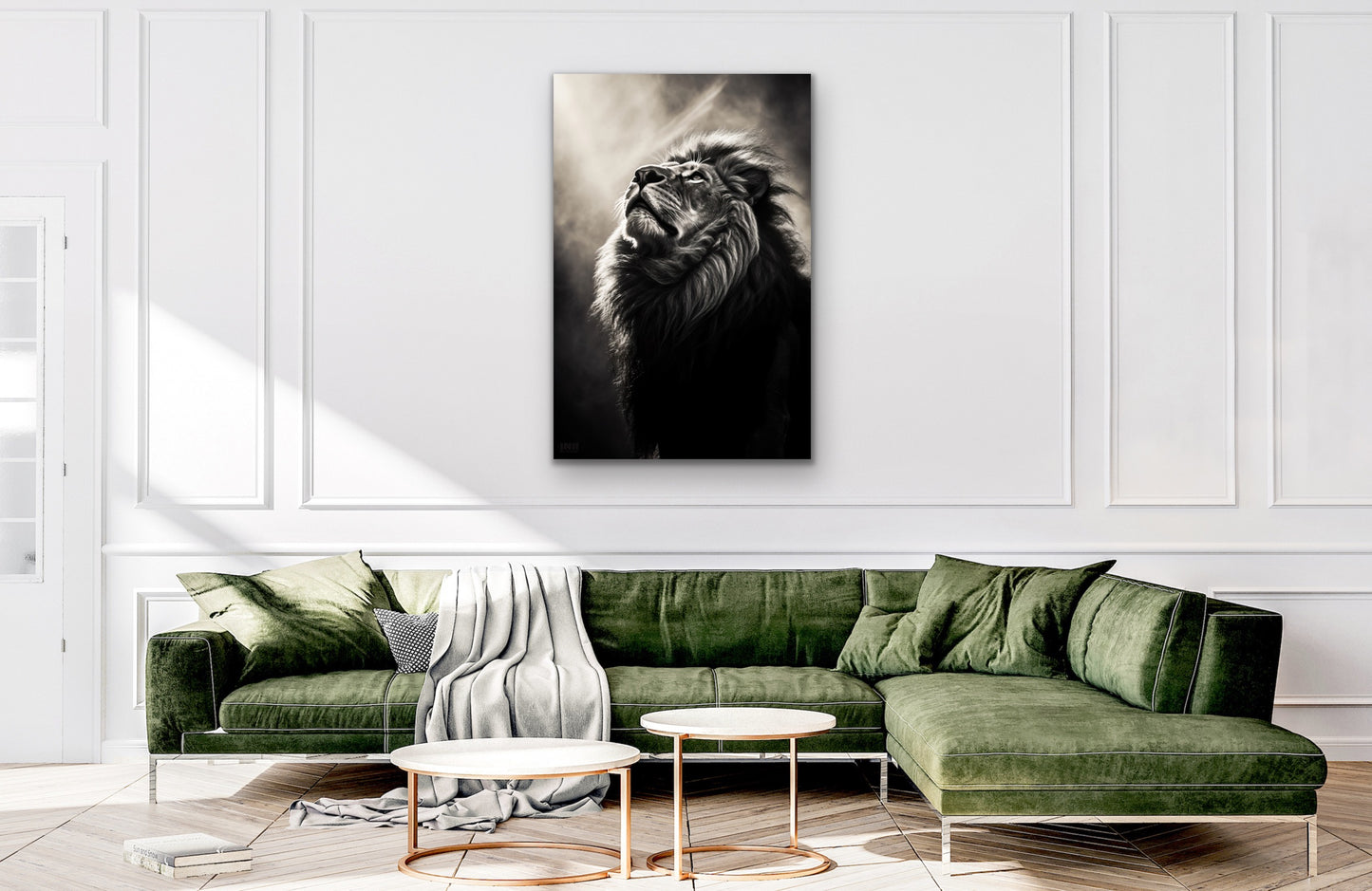 Majestic Lion Black & White Canvas Wall Art