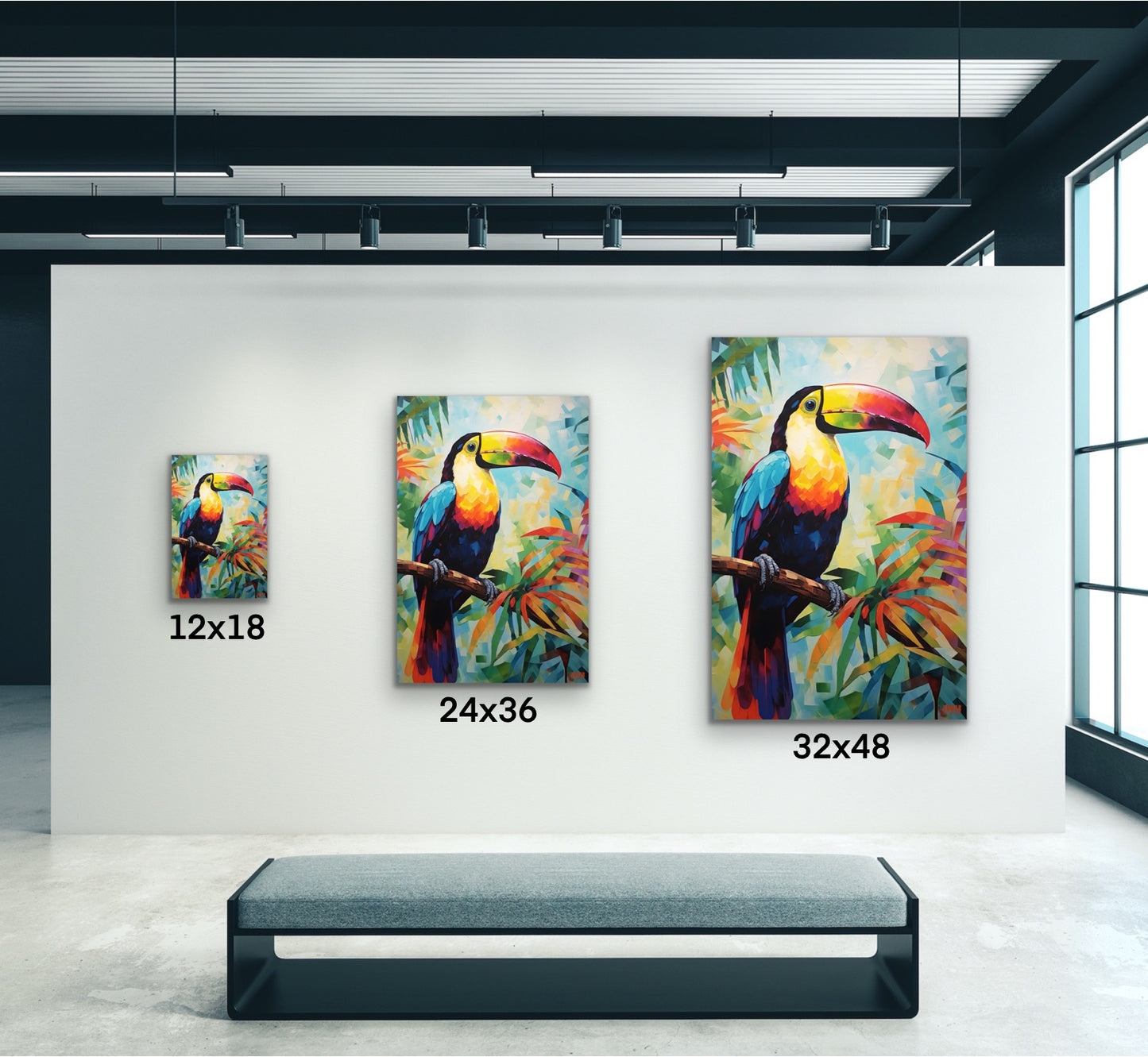 Rainbow Toucan Canvas Wall Art