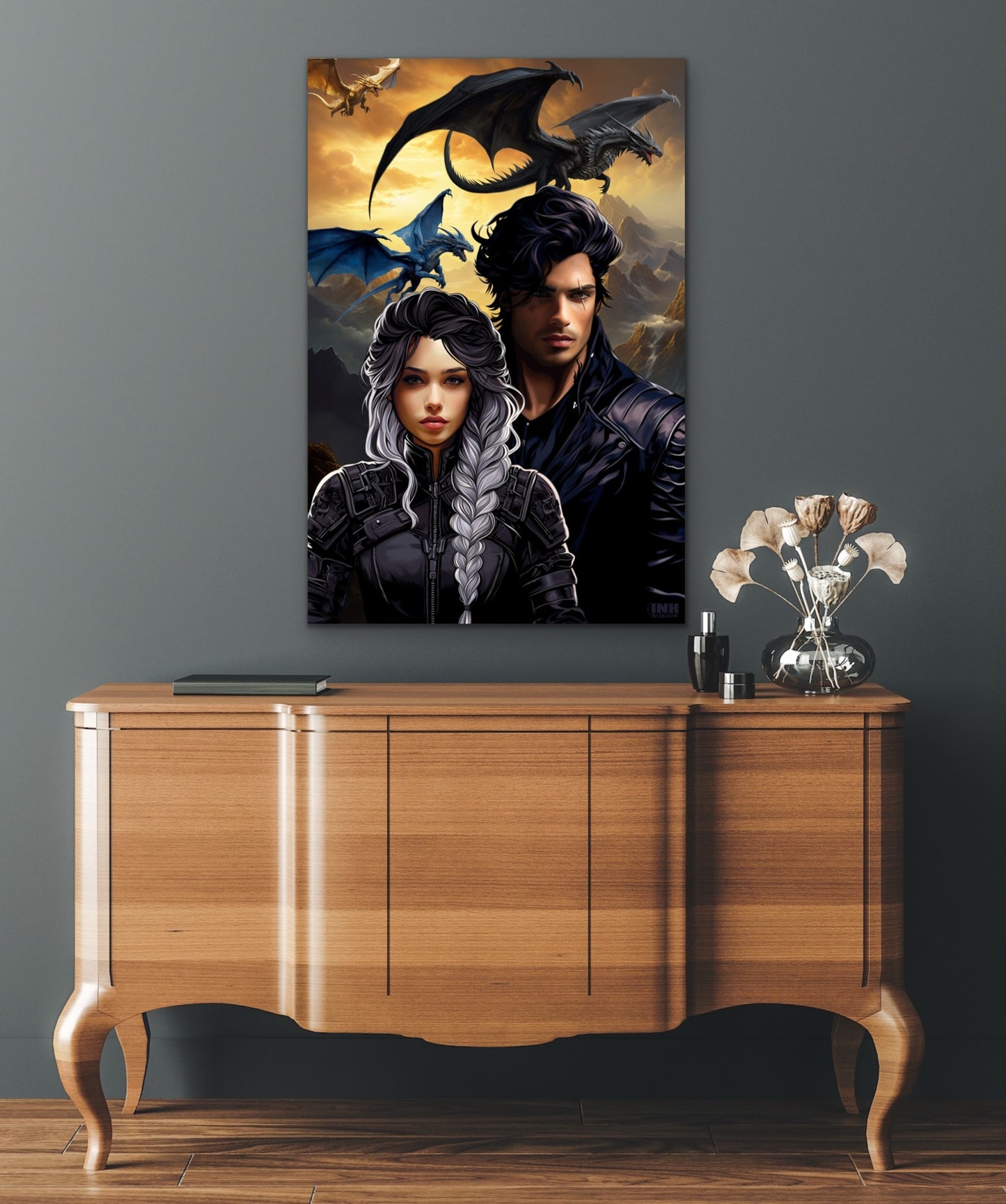 Dragon Riders Fantasy Canvas Wall Art