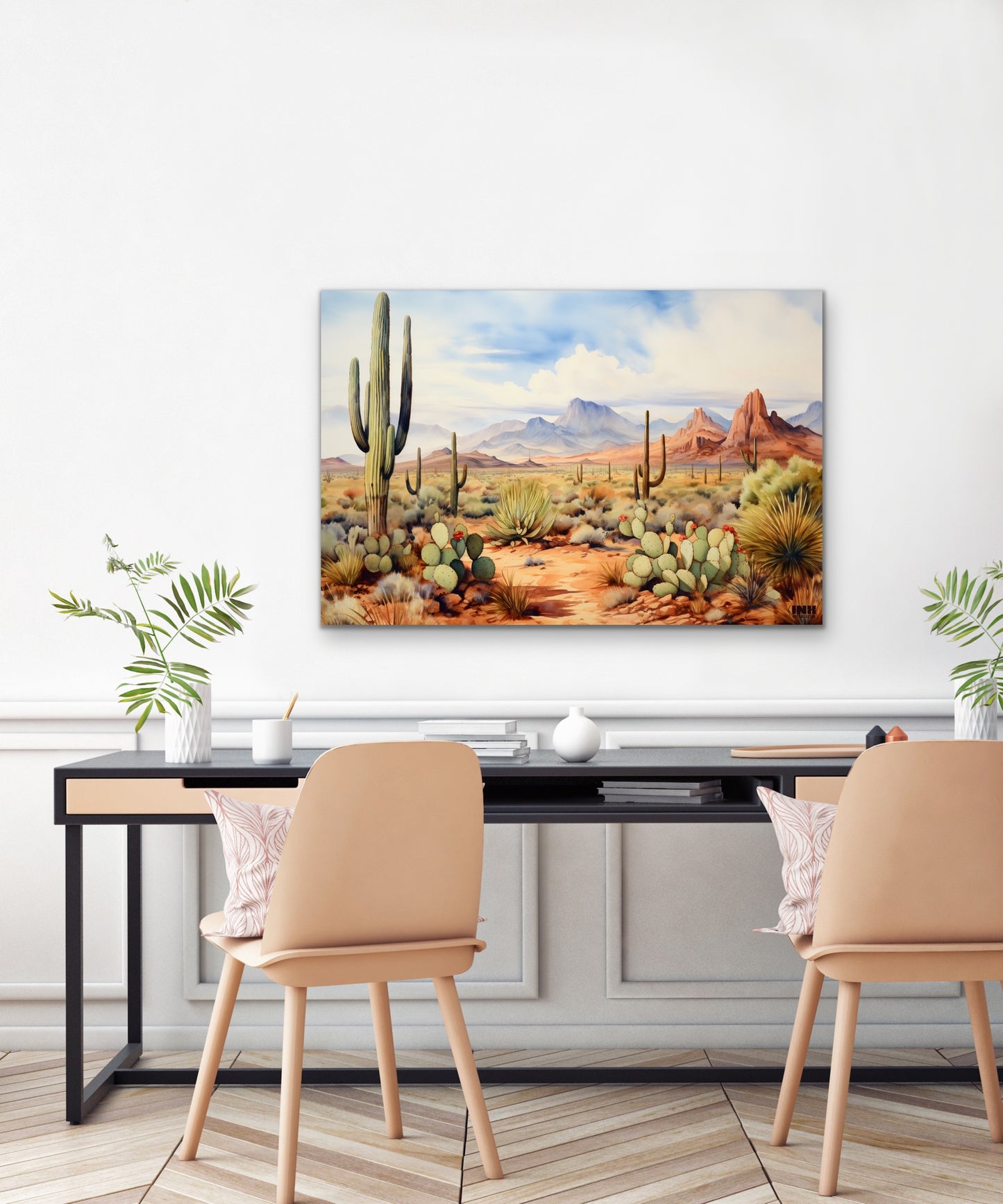Desert Cactus Landscape Canvas Wall Art