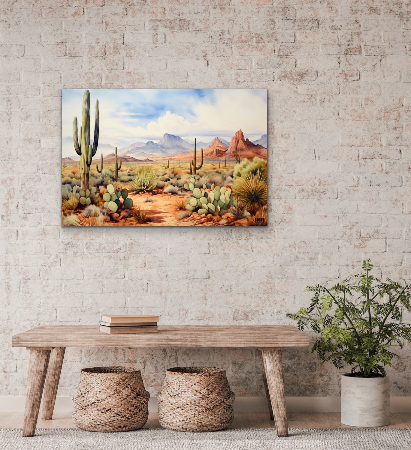 Desert Cactus Landscape Canvas Wall Art