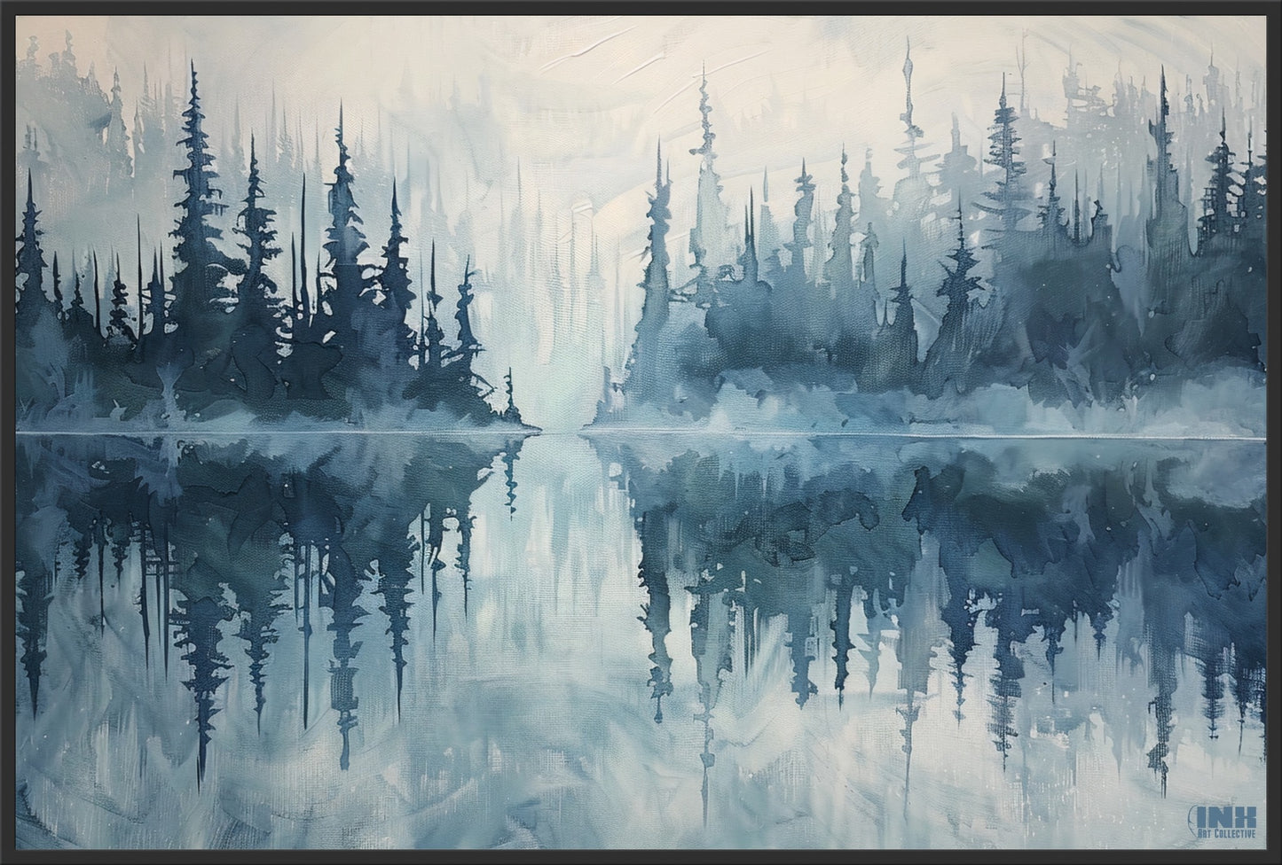 Misty Lake Reflection Canvas Wall Art
