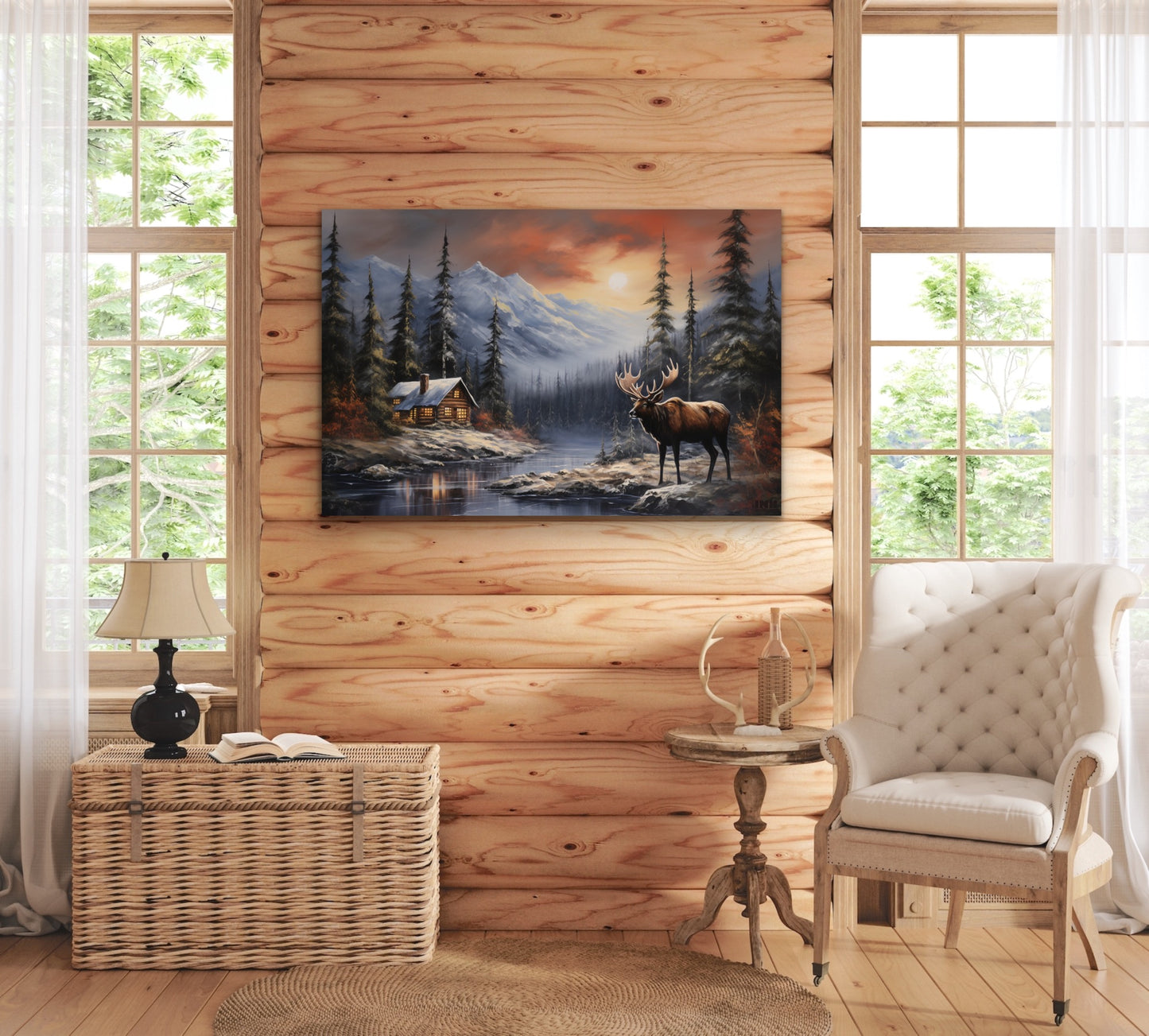 Mountain Retreat Moose Canvas Wall Art